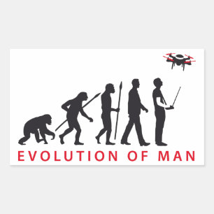 evolution of man controlling sticker