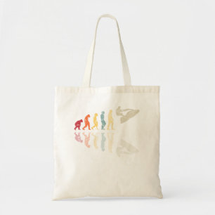 Evolution of man Jetski Surfing used Retro Vintage Tote Bag