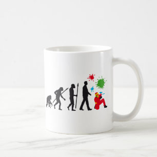 evolution of man paintball player coffee mug