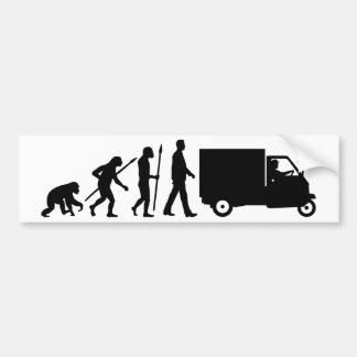 Evolution of man Piaggio Ape mini transporter Bumper Sticker