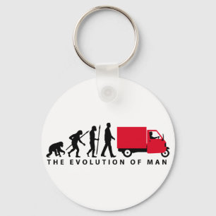 Evolution of man Piaggio Ape mini transporter Keychain