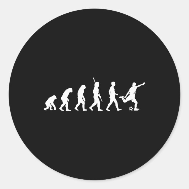 Evolution Of Man - Soccer Lover Soccer Player  Classic Round Sticker (Front)