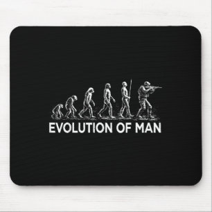Evolution of man soldier military vintage graphic  mouse pad