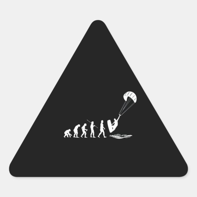 Evolution Of Man To Surfer Funny Surfing Gifts Triangle Sticker (Front)