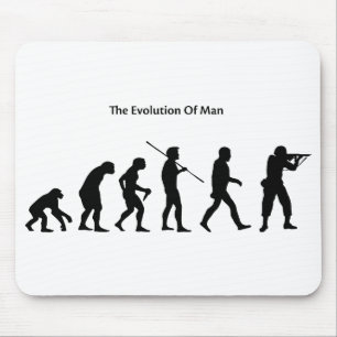 Evolution of Man (White) Sattrical Mousepad