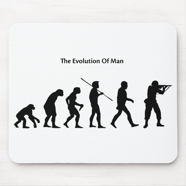 Evolution of Man (White) Sattrical Mousepad (Front)