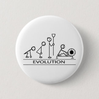 Evolution of man with rowing 2 inch round button