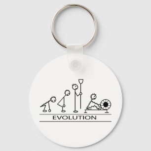 Evolution of man with rowing keychain
