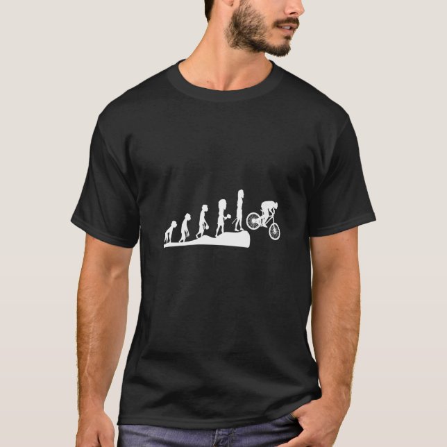 Evolution Of Men Biker Design T-Shirt (Front)