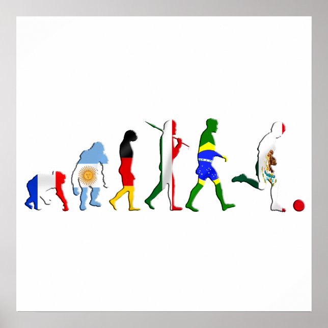 Evolution of Mexican Futbol soccer fans gifts Poster (Front)