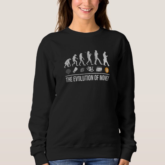 Evolution Of Money Bitcoin Elon Btc Musk Krypt Med Sweatshirt (Front)