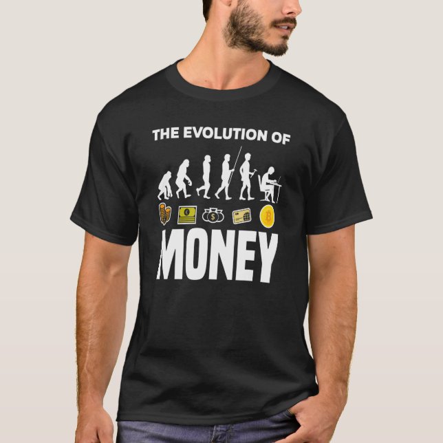 Evolution Of Money BTC Crypto Holder Cryptocurrenc T-Shirt (Front)
