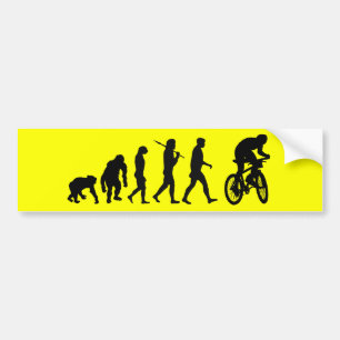 Evolution of mountain biking car bumper sticker