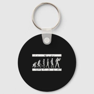 Evolution Of Paintball Player Humor Tactical Game  Keychain
