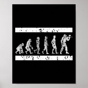 Evolution Of Paintball Player Humor Tactical Game  Poster