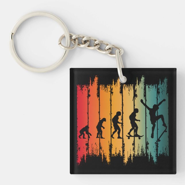 Evolution Of Skateboarding Skater Keychain (Front)
