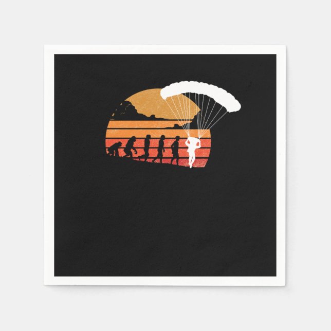 Evolution Of Skydiving Parachuting Skydiver Extrem Napkin (Front)