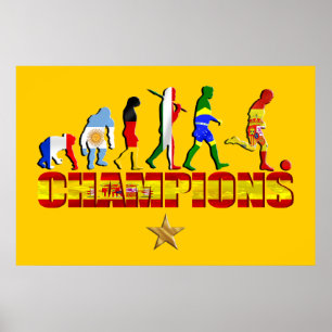 Evolution of Spanish football Spain World Champion Poster