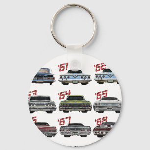 Evolution of the 60s Impala,1960,Hot Rod,Muscle Ca Keychain