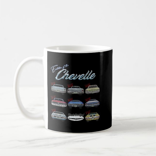 Evolution of the Chevelle,SS,Hotrod,Muscle Car,SS4 Coffee Mug (Left)