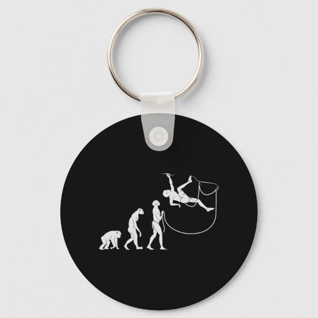 Evolution Of The Climber  Fun Rock Climbing  Keychain (Front)
