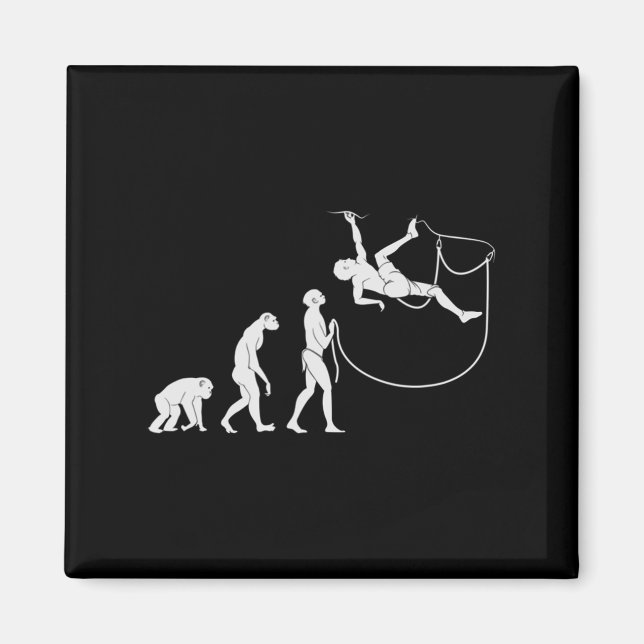 Evolution Of The Climber  Fun Rock Climbing  Magnet (Front)