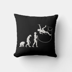 Evolution Of The Climber Fun Rock Climbing Throw Pillow