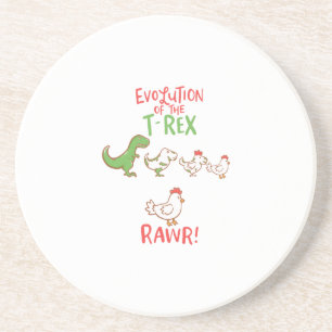 Evolution Of The T-Rex RAWR! Funny Dino Chicken Coaster