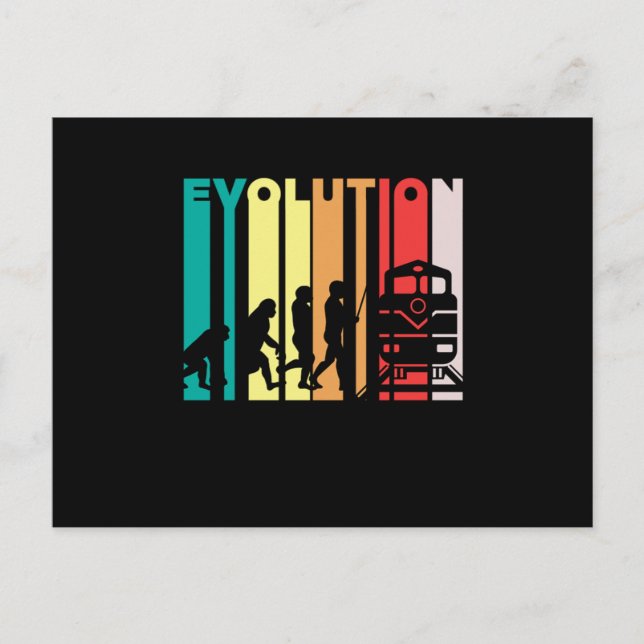 Evolution Of Train Driver Gift Postcard (Front)