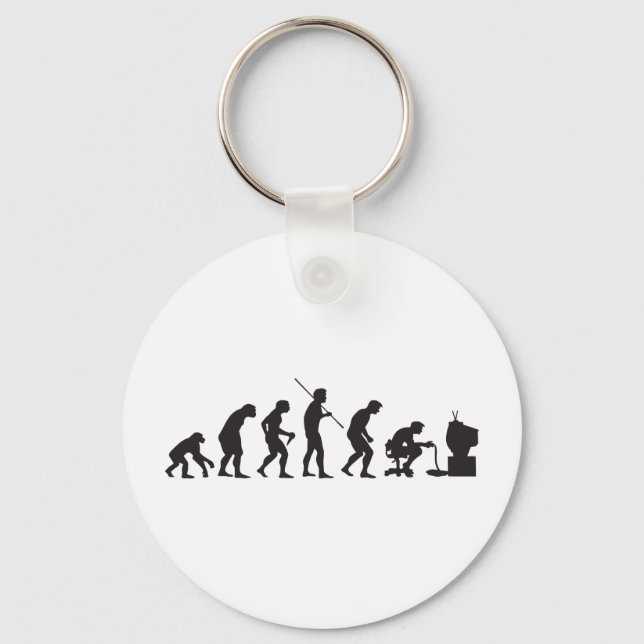 Evolution of Video Games Gaming Gamer Keychain (Front)