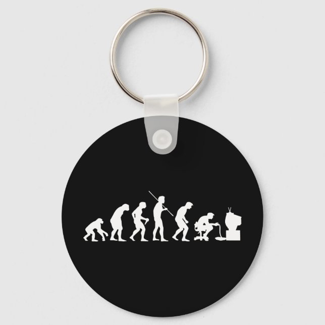 Evolution of Video Games Gaming Gamer Keychain (Front)
