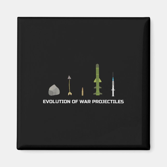 Evolution Of War Projectiles Anti-vaccination Meme Magnet (Front)