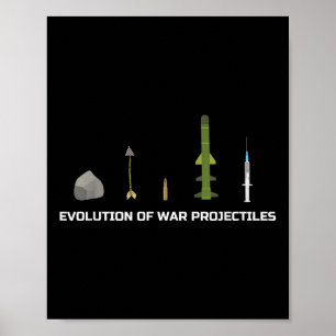 Evolution Of War Projectiles Anti-vaccination Meme Poster