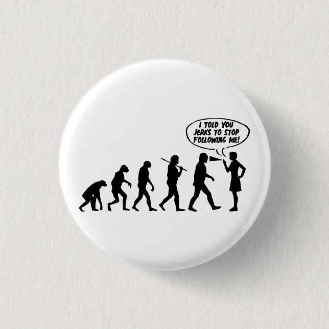 Evolution Of Women Pepper Spray - Funny Feminist 1 Inch Round Button (Front)