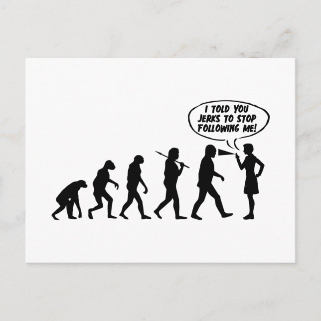 Evolution Of Women Pepper Spray - Funny Feminist Postcard (Front)