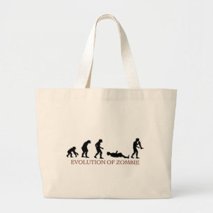 Evolution of Zombie Large Tote Bag