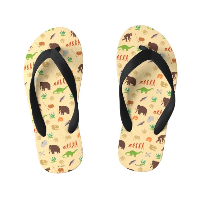 Evolution Pattern Kid's Flip Flops (Footbed)