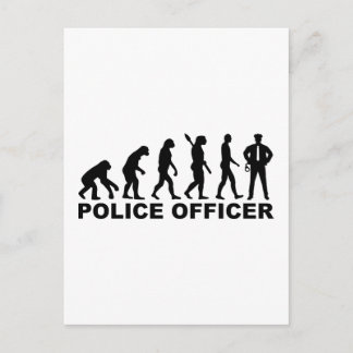Evolution Police Officer Postcard
