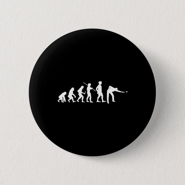 Evolution Pool Funny Pool Player Billiards Player  2 Inch Round Button (Front)