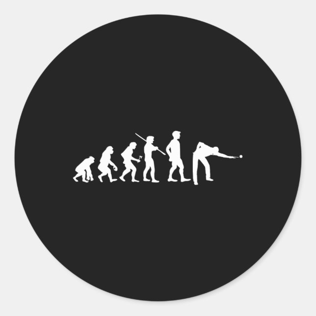 Evolution Pool Funny Pool Player Billiards Player  Classic Round Sticker (Front)