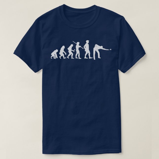 Evolution Pool Funny Pool Player Billiards Player T-Shirt (Design Front)