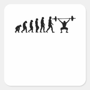 Evolution Powerlifting Bodybuilding Gift Square Sticker
