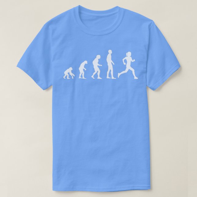 Evolution Running Funny Sports Hobby T-Shirt (Design Front)