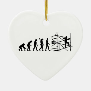 Evolution scaffolder ceramic ornament