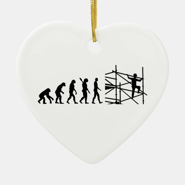 Evolution scaffolder ceramic ornament (Front)
