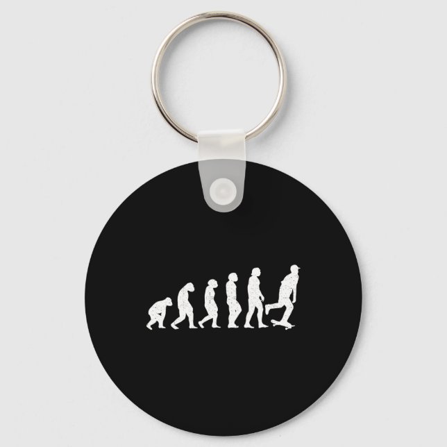 Evolution Skateboarding Skater Skateboard Skates B Keychain (Front)