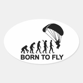 Evolution Skydiving born to fly Oval Sticker