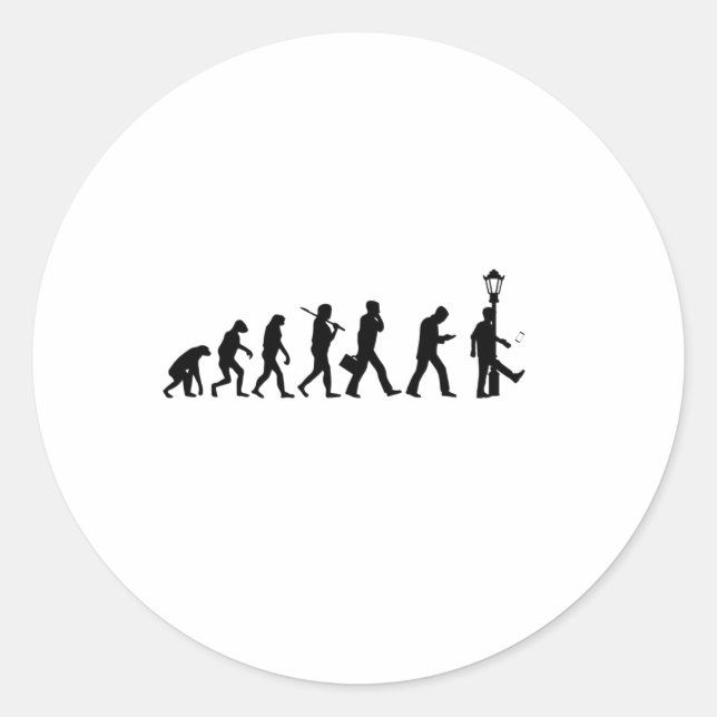 Evolution Smartphone - Funny Motive Classic Round Sticker (Front)