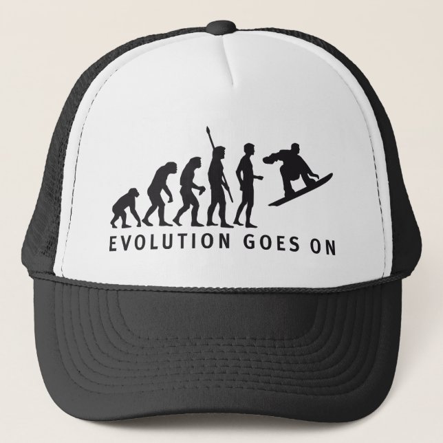 evolution snowboard trucker hat (Front)