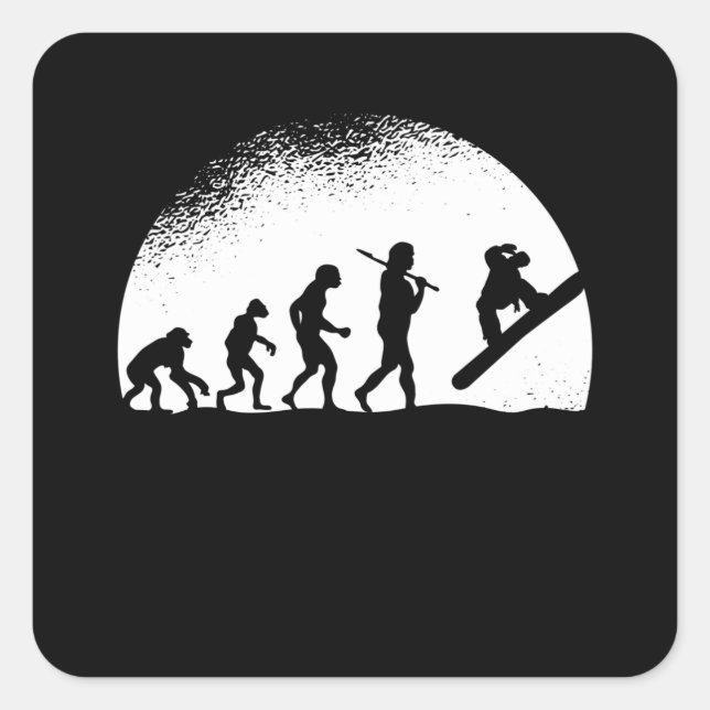 Evolution Snowboarding Square Sticker (Front)